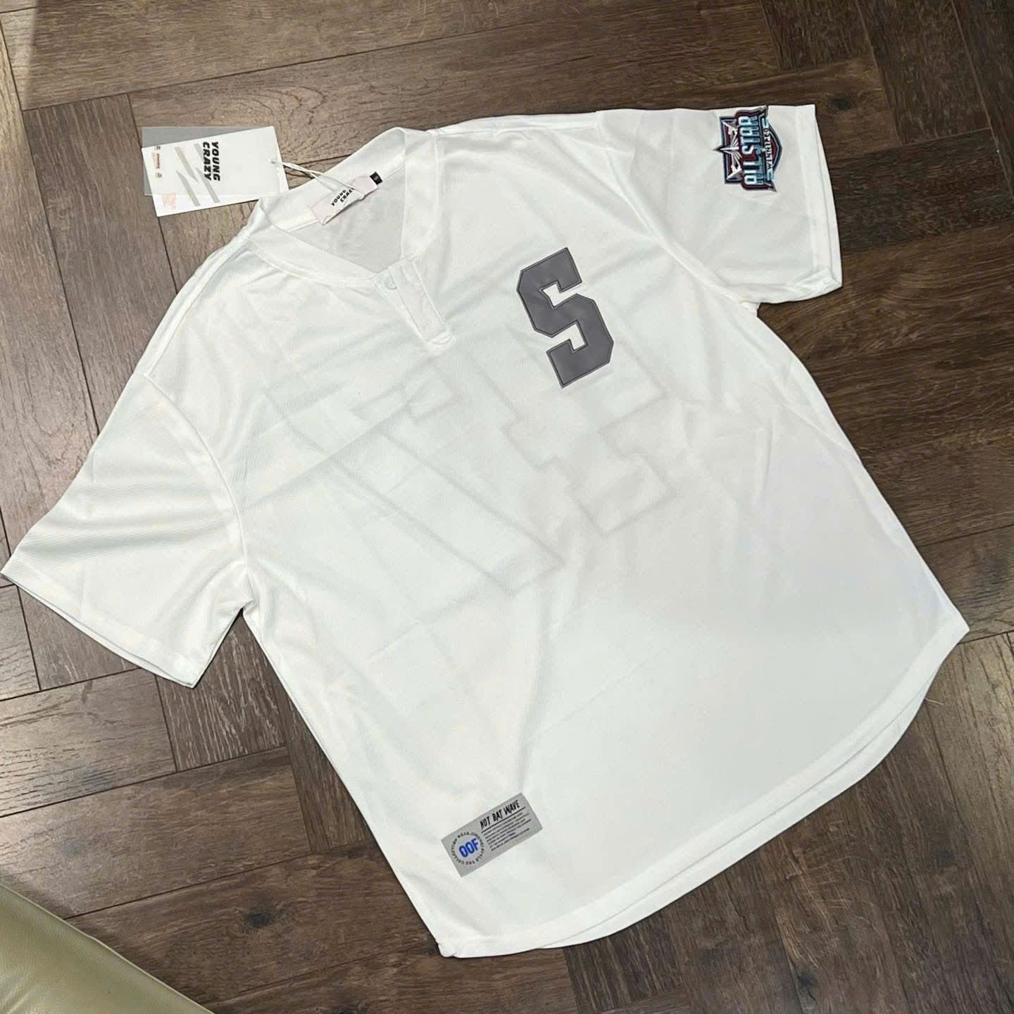  Áo Phông Thể Thao Nam Nữ Henley Trắng 3227 