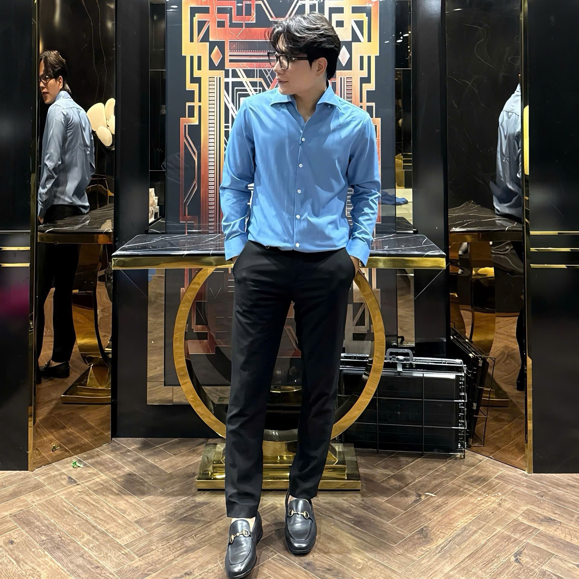  [ẢNH THẬT] Sơ Mi Dài Tay Nam Cổ V CC3705 Trơn 