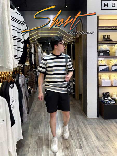  [ẢNH THẬT] Short Nỉ Nam Trơn Sọc Đùi 25 