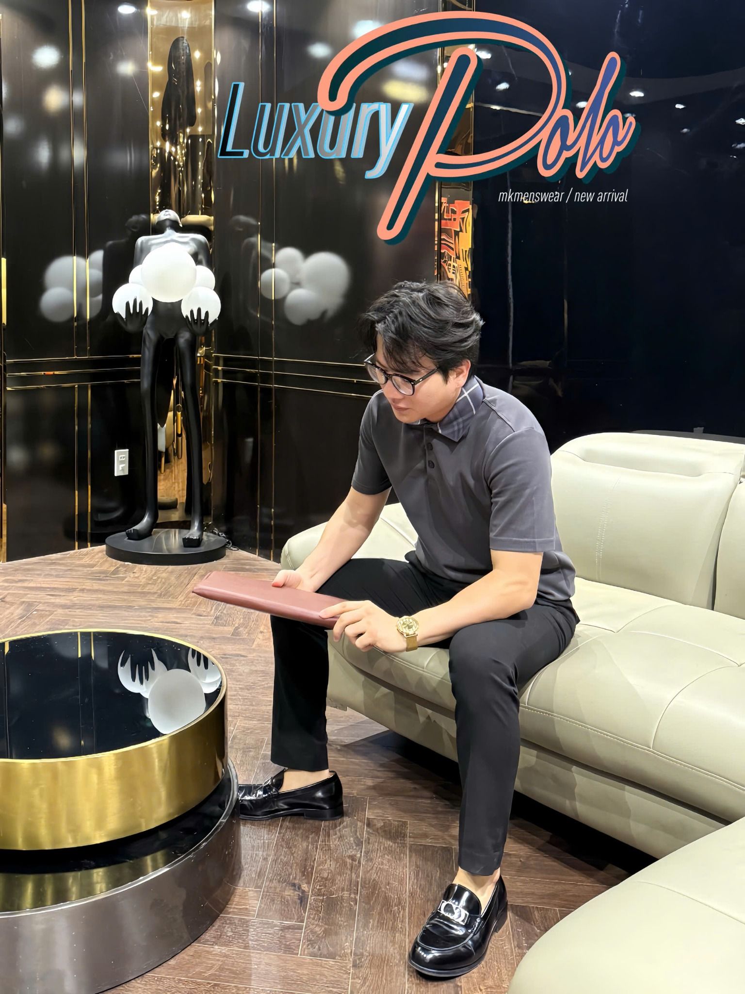  [ẢNH THẬT] Polo Nam Ngắn Tay Cổ Xám 