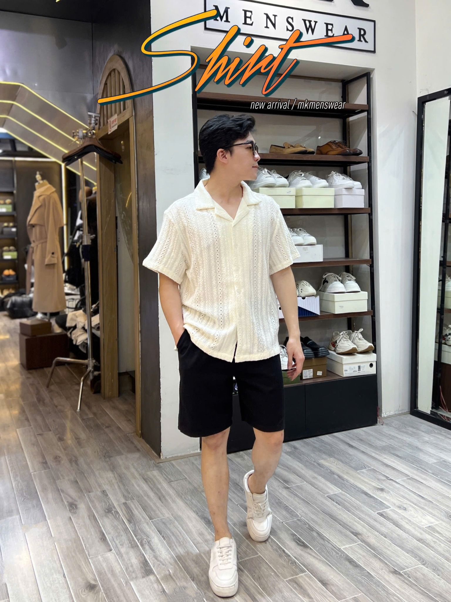  [ẢNH THẬT] Sơ Mi Ngắn Tay Nam Nữ Cổ Vest 7018 