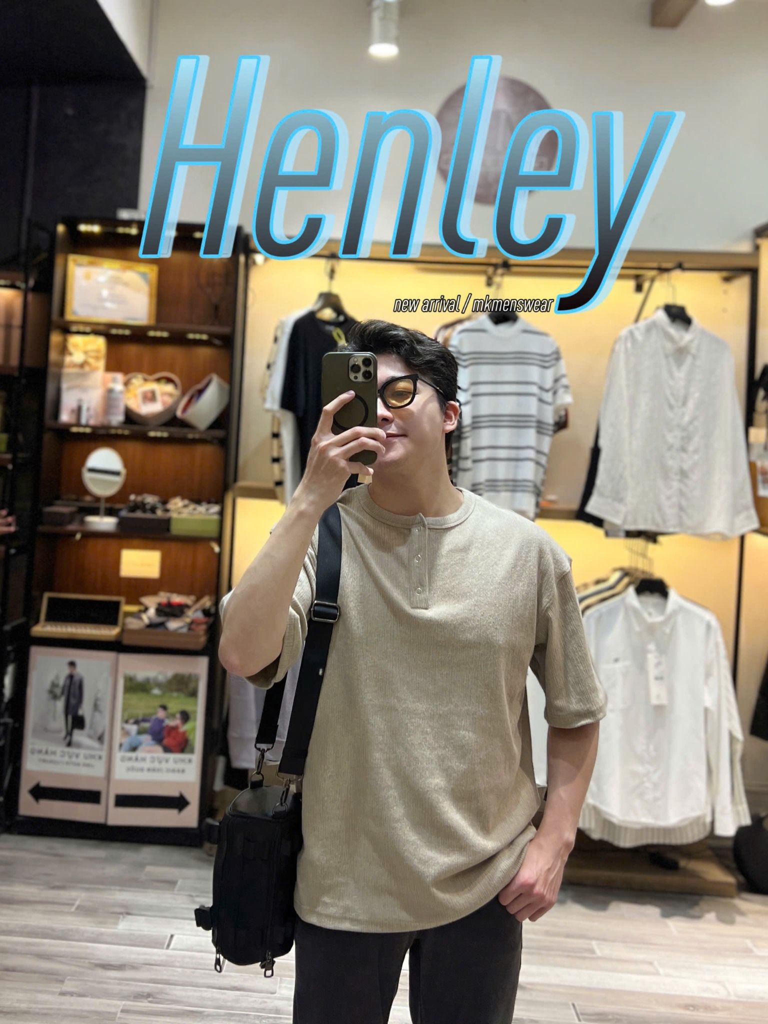  [ẢNH THẬT] Áo Ngắn tay Henley Nam Nữ Trơn 98110 