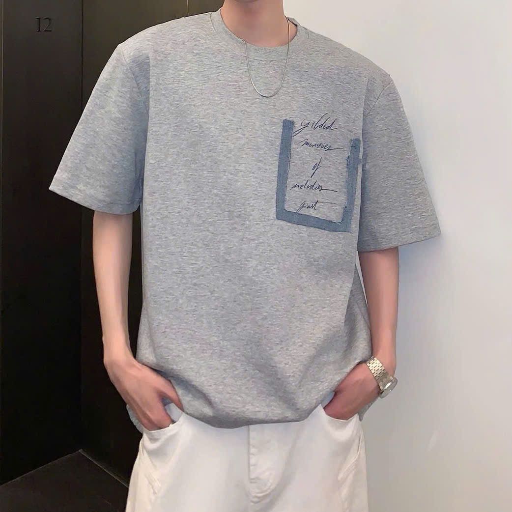  [ẢNH THẬT] Áo Ngắn Tay Nam Nữ Túi Ngực 5835 