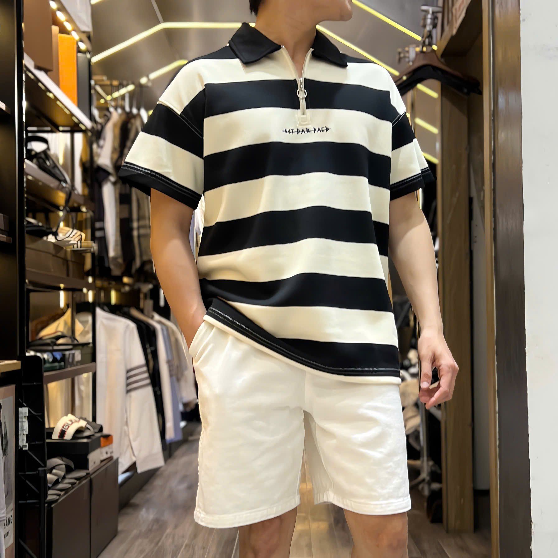  [ẢNH THẬT] Polo Ngắn Tay Nam Nữ Khoá Cổ 7019 