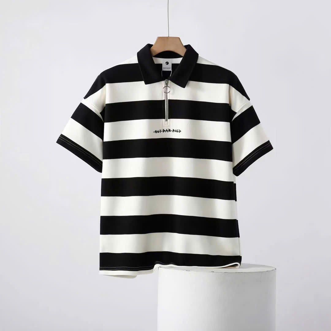  [ẢNH THẬT] Polo Ngắn Tay Nam Nữ Khoá Cổ 7019 