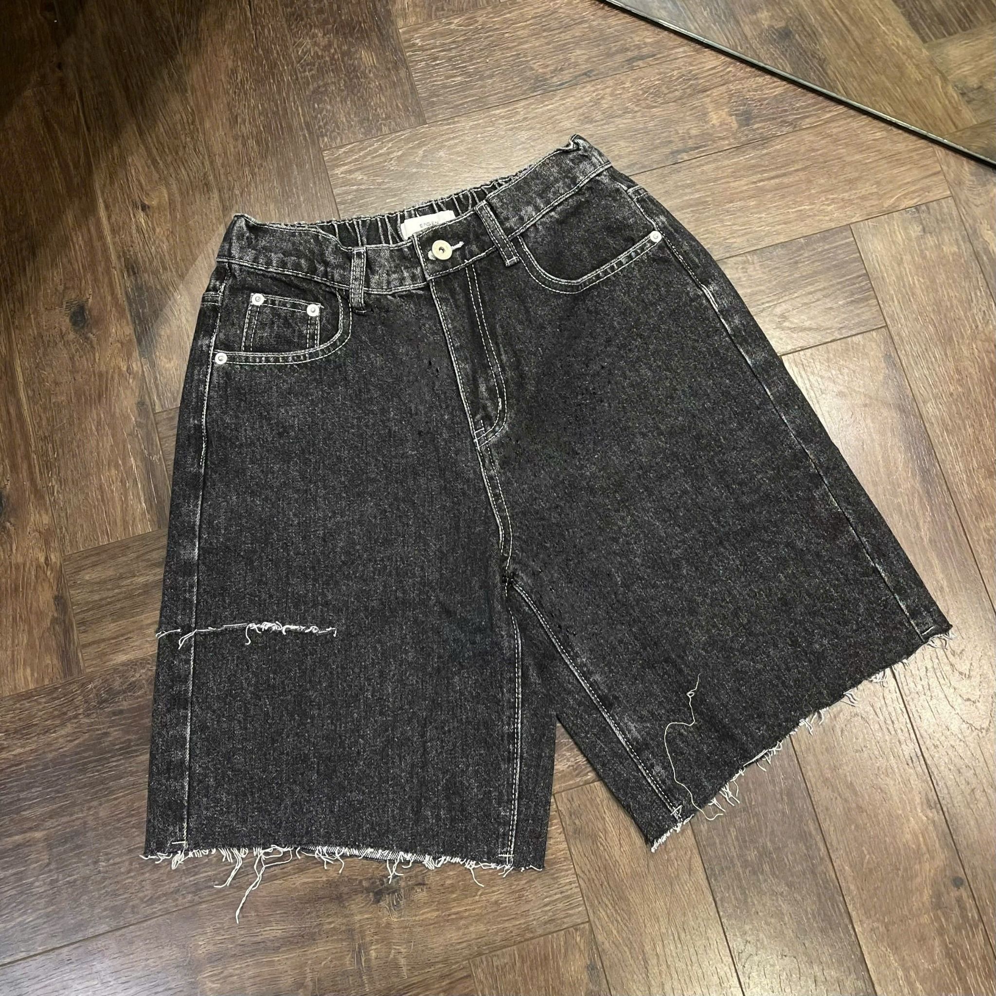  [ẢNH THẬT] Short Jean Nam Rách Đùi Trơn 