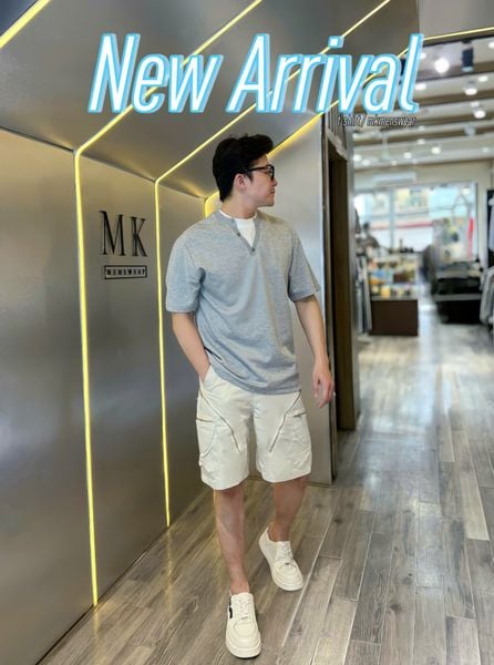  [ẢNH THẬT] Áo Ngắn Tay Nam Henley XT 5831 