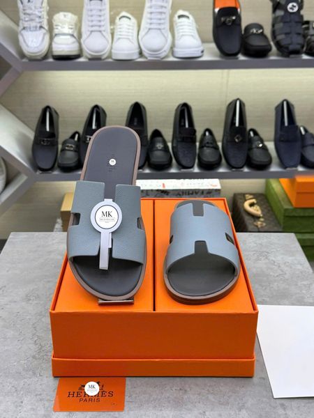  [ẢNH THẬT] Dép Da Nam Cao Cấp Xám 25 