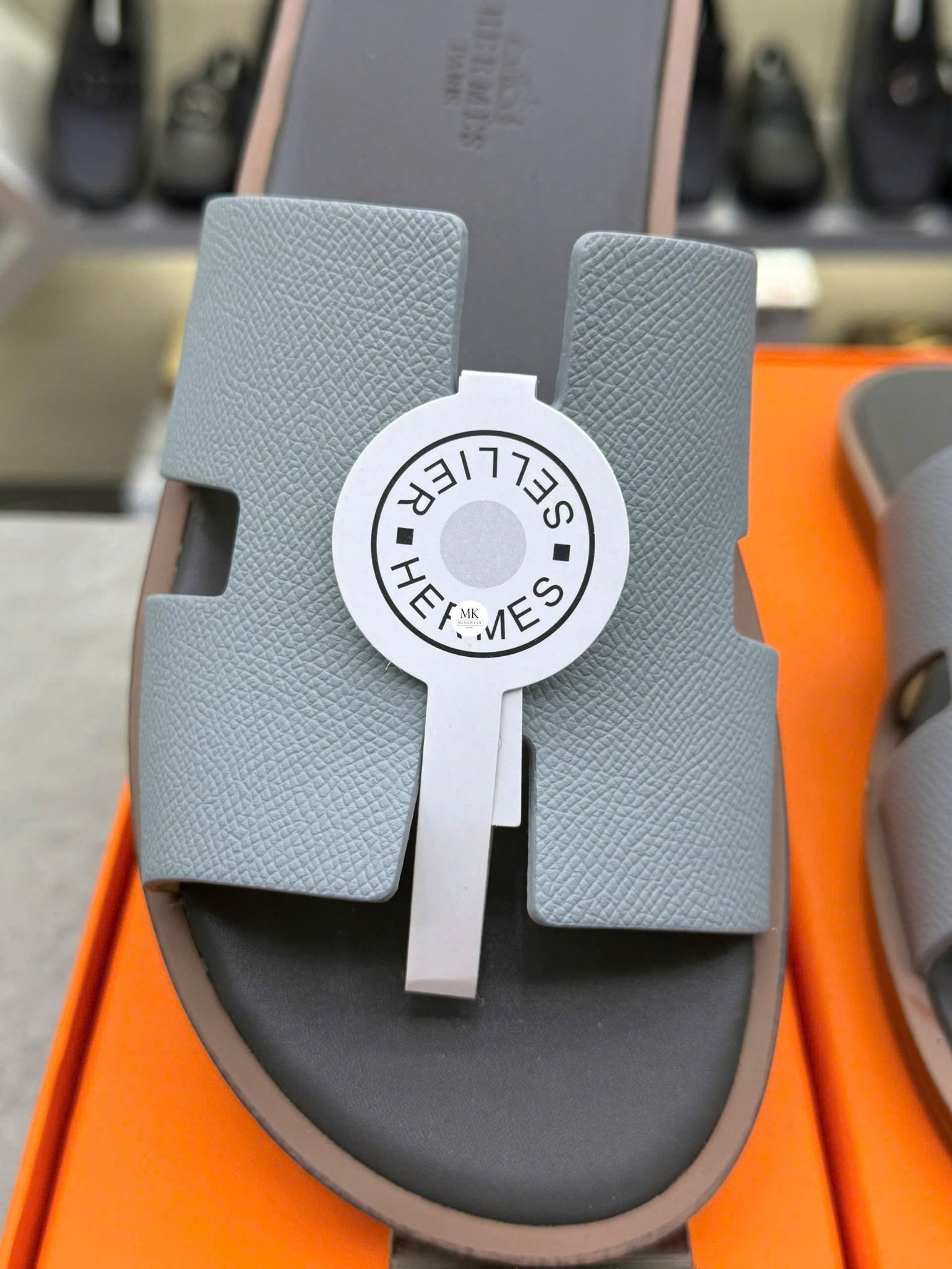  [ẢNH THẬT] Dép Da Nam Cao Cấp Xám 25 