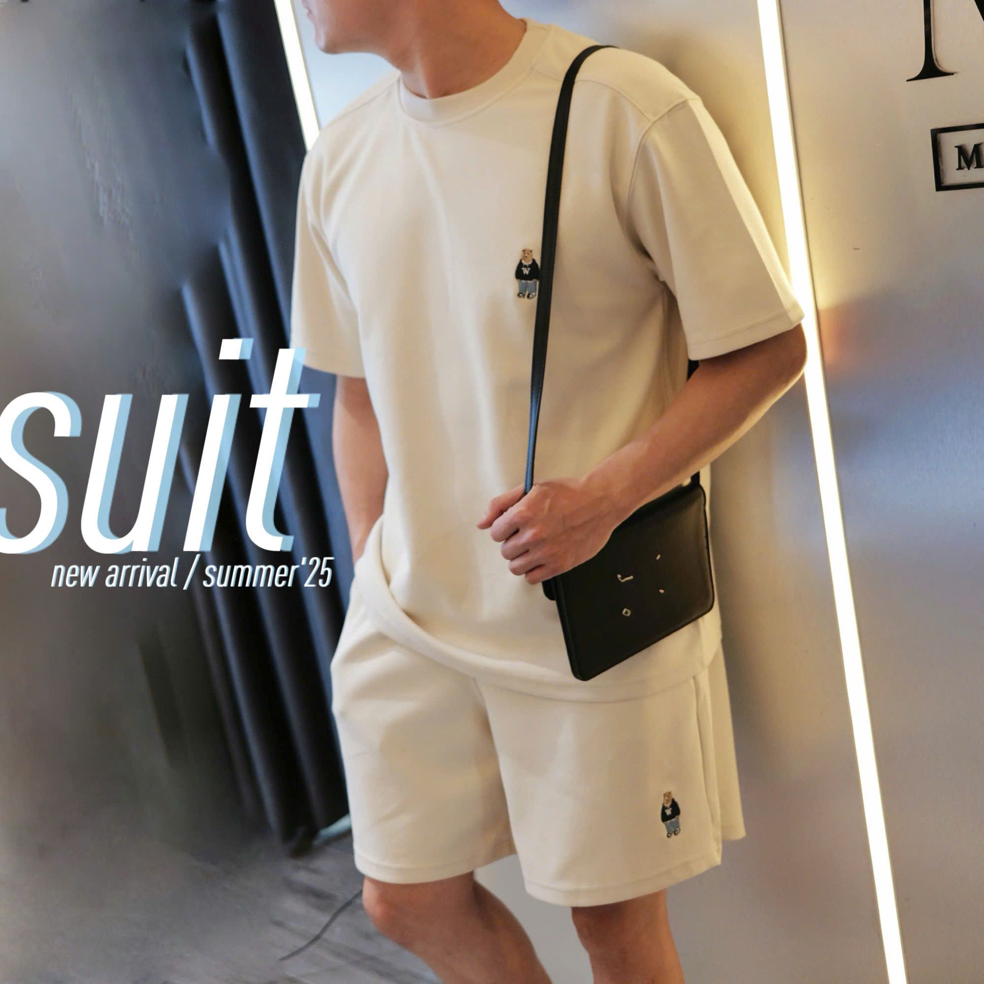  [ẢNH THẬT] Bộ Ngắn Tay Nam Logo Gấu 3303 