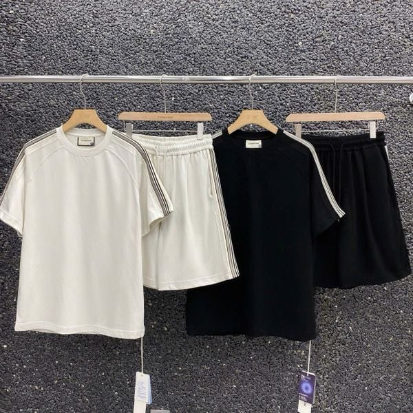  [ẢNH THẬT] Bộ Ngắn Tay Nam Phối Sọc Vai 2678 