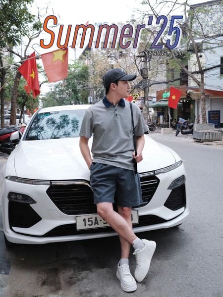  [ẢNH THẬT] Polo Ngắn Tay Nam Phối Cổ Denim 5879 