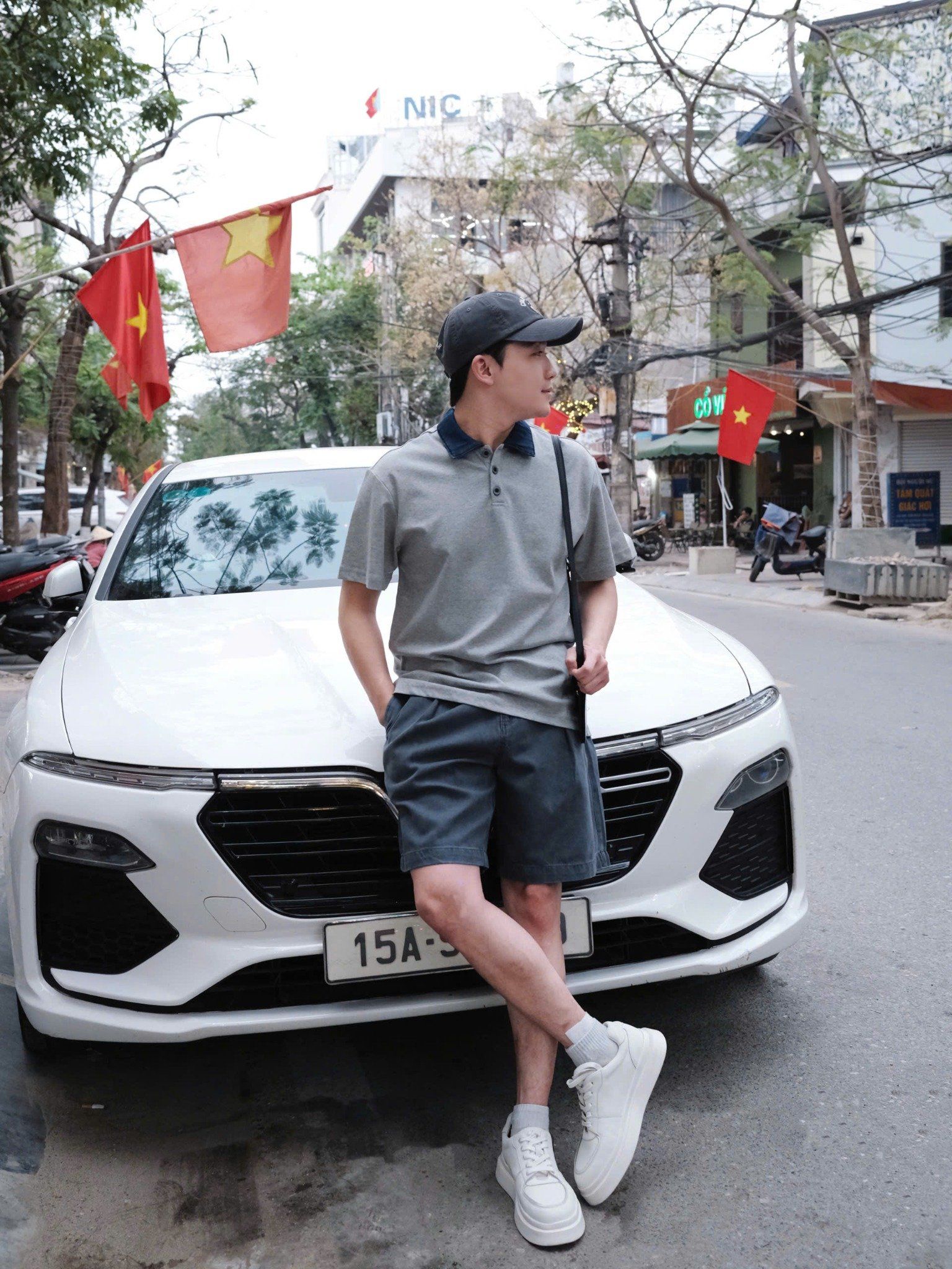  [ẢNH THẬT] Polo Ngắn Tay Nam Phối Cổ Denim 5879 