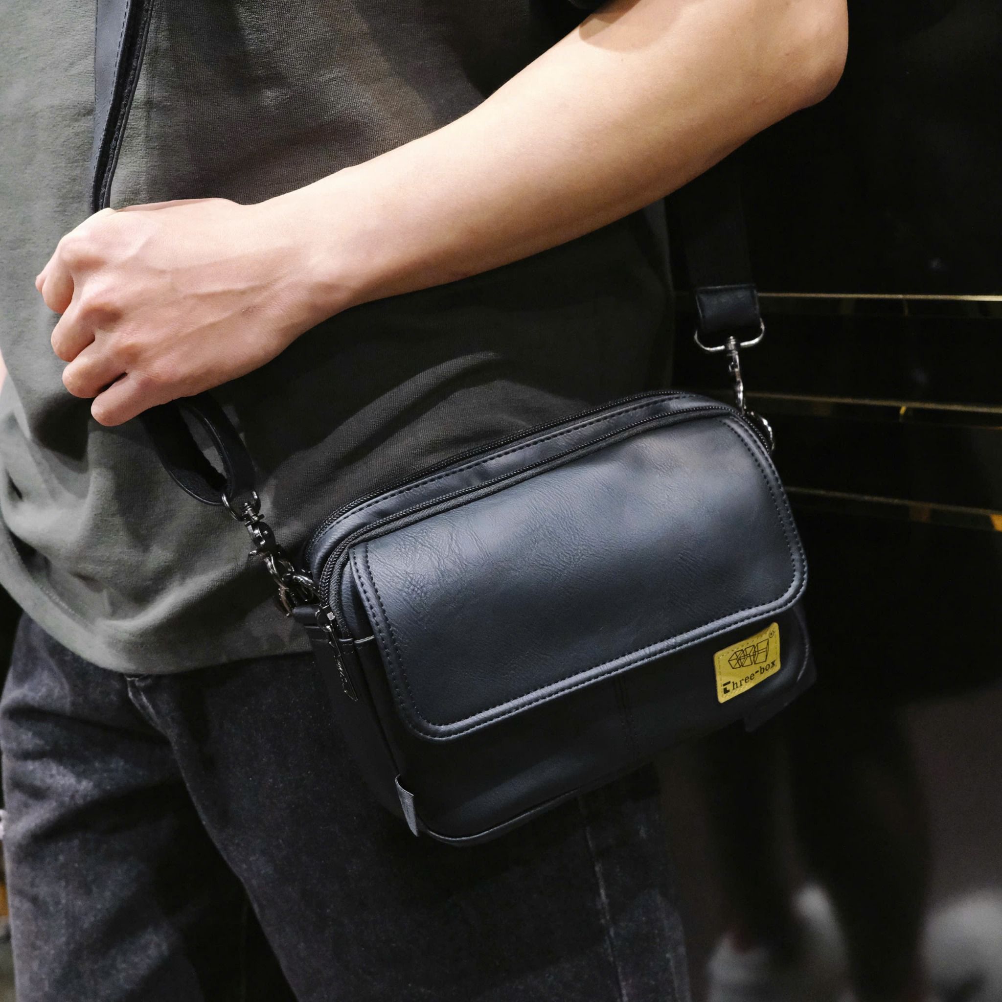  [ẢNH THẬT] Túi Đeo Chéo Nam Da Bò Trơn 3623 