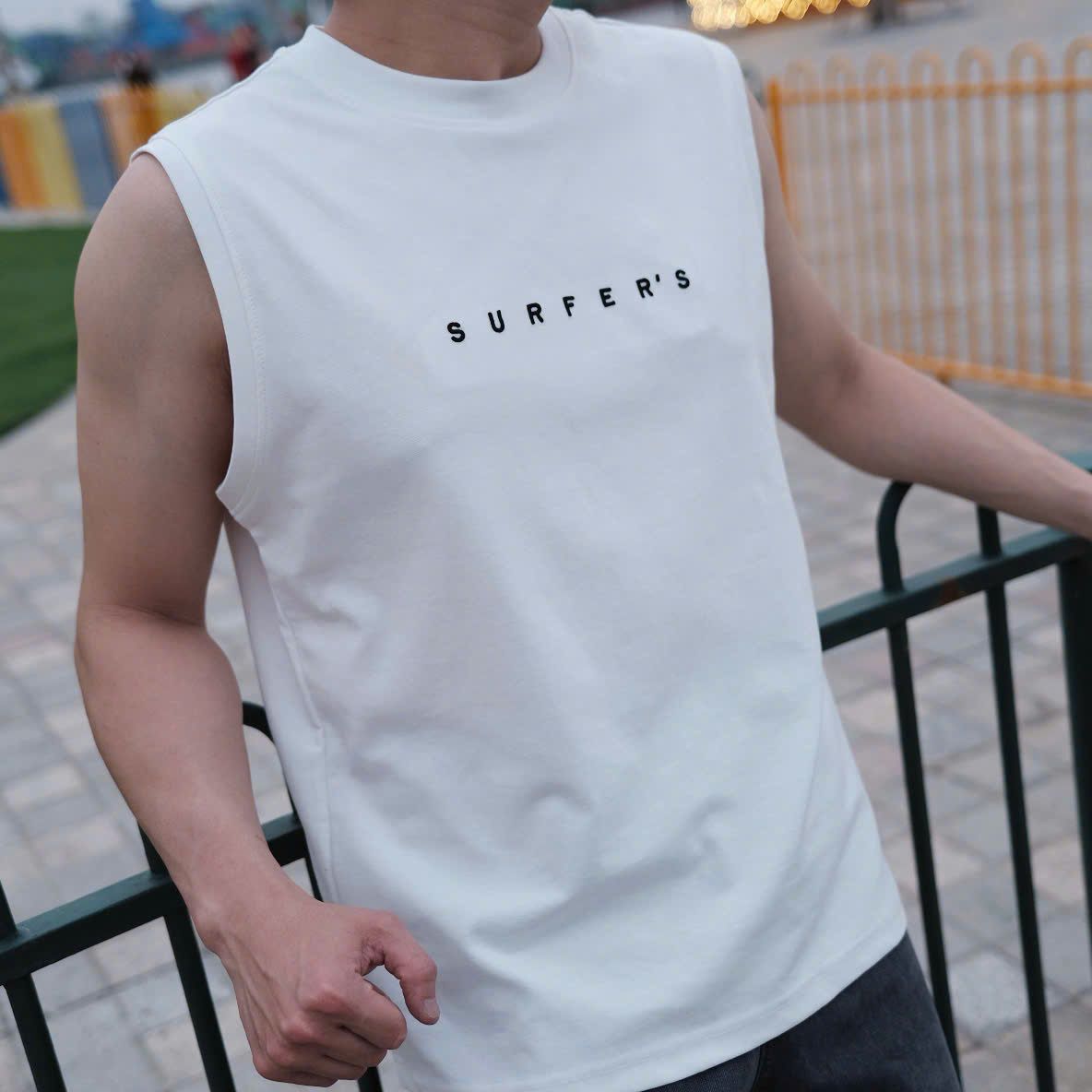  [ẢNH THẬT] Áo Tank Top Nam Nữ Thêu Chữ Surfers 25 