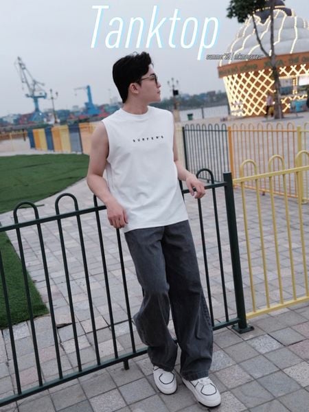  [ẢNH THẬT] Áo Tank Top Nam Nữ Thêu Chữ Surfers 25 