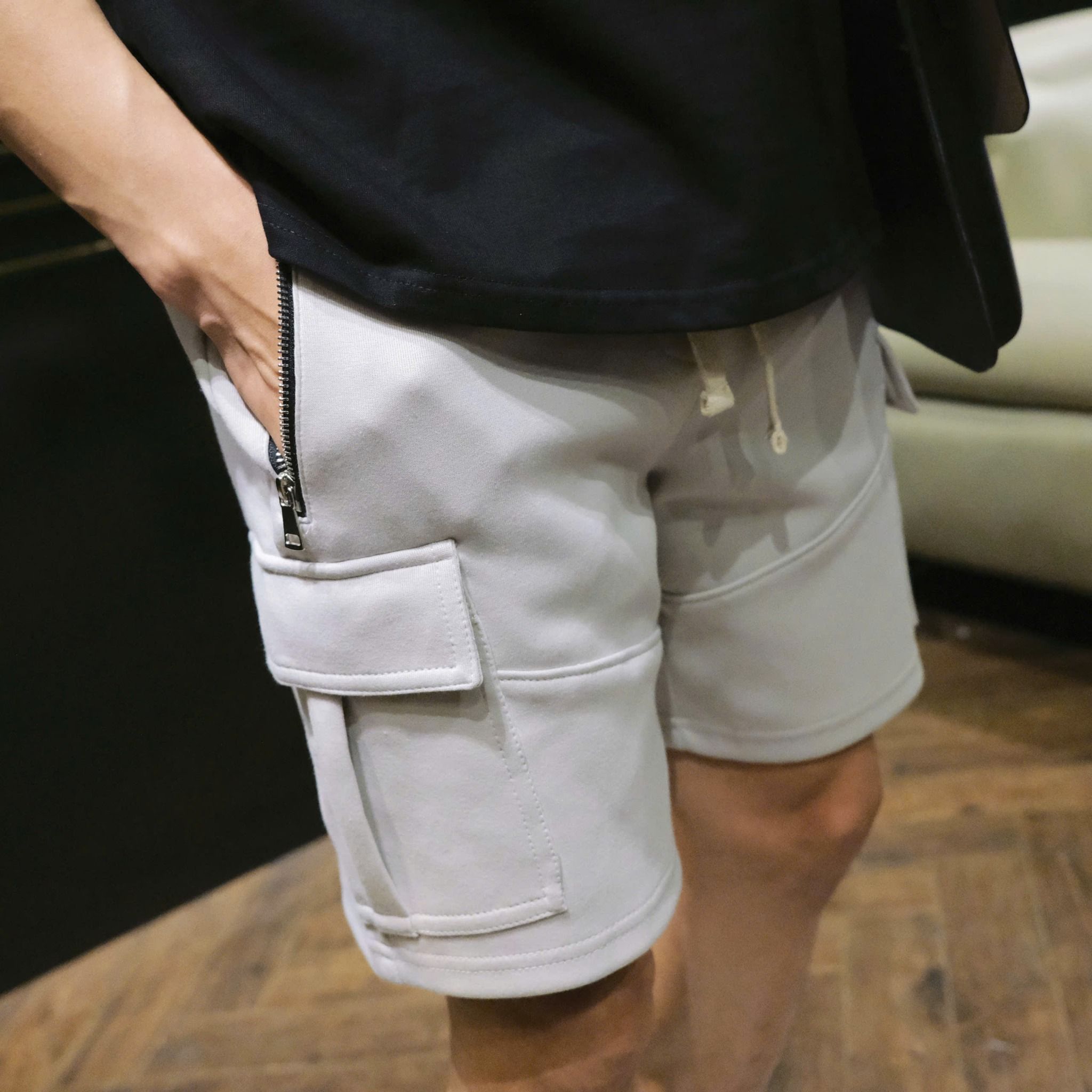  [ẢNH THẬT] Short Nỉ Trơn KAF Túi Hộp Cạp Chun 25 