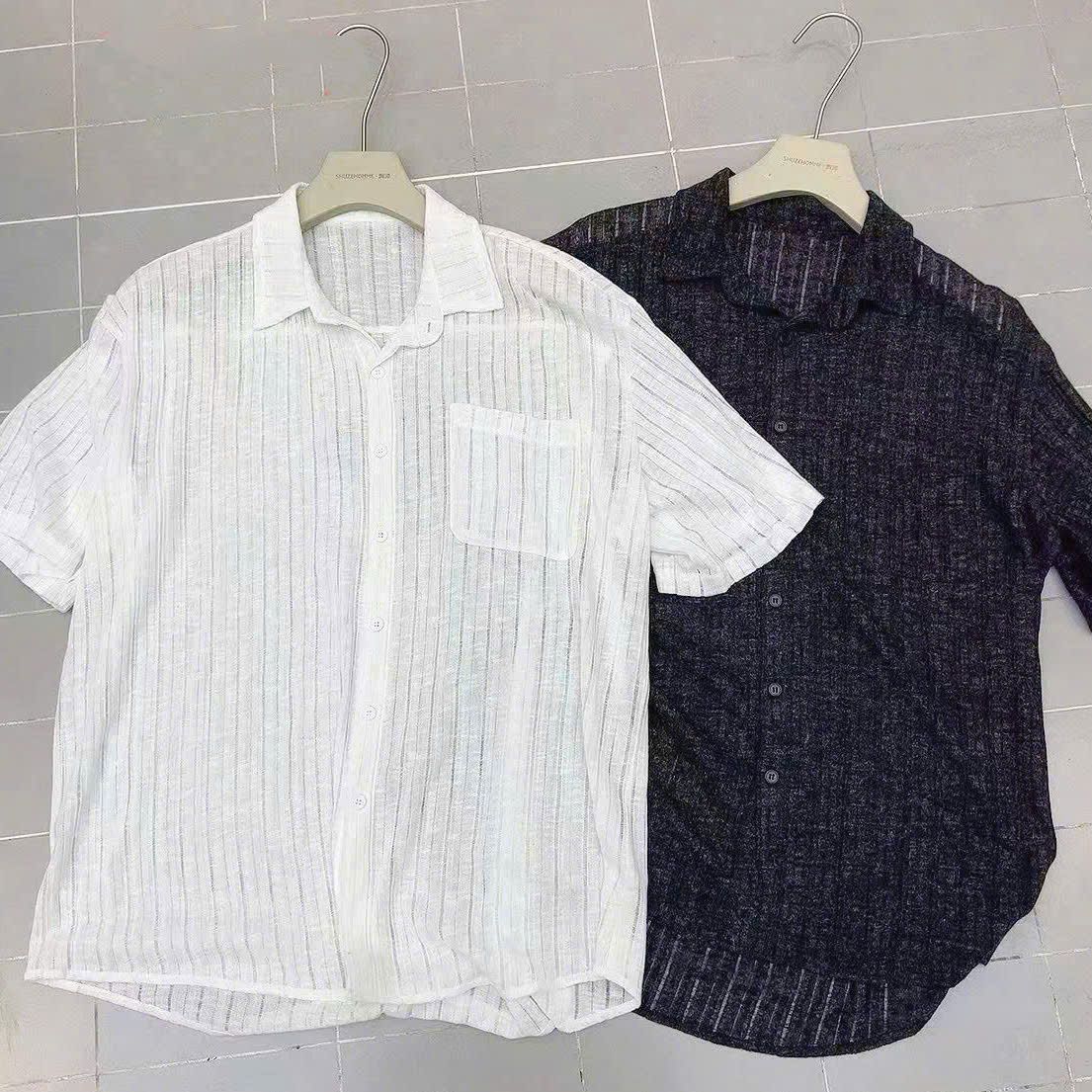  [ẢNH THẬT] Sơ Mi Đũi Ngắn Tay Nam Túi Ngực 7019 