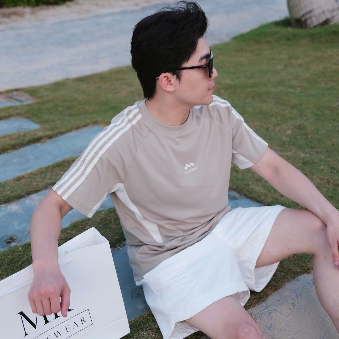  [ẢNH THẬT] Áo Phông Ngắn Tay Nam Nữ Sọc Vai 2707 