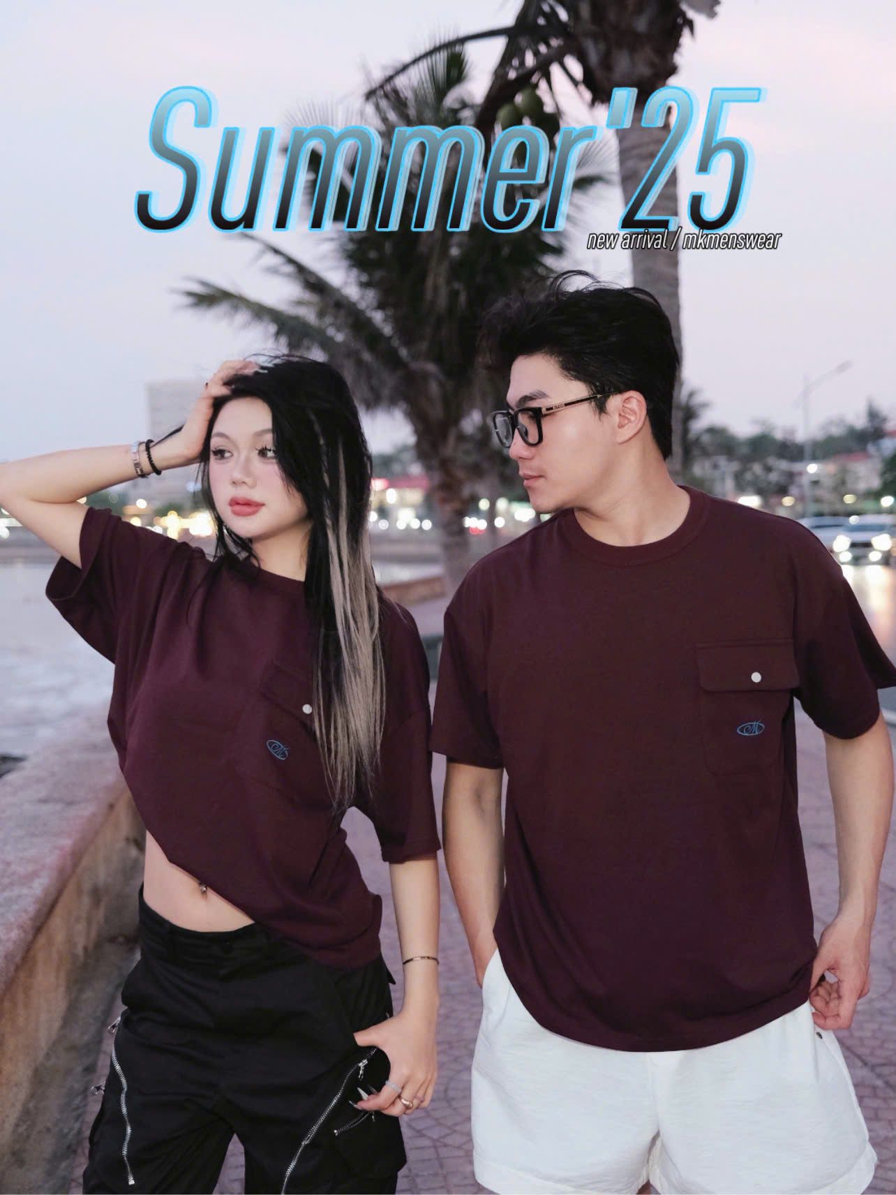  [ẢNH THẬT] Áo Phông Ngắn Tay Nam Nữ Túi Ngực 3310 