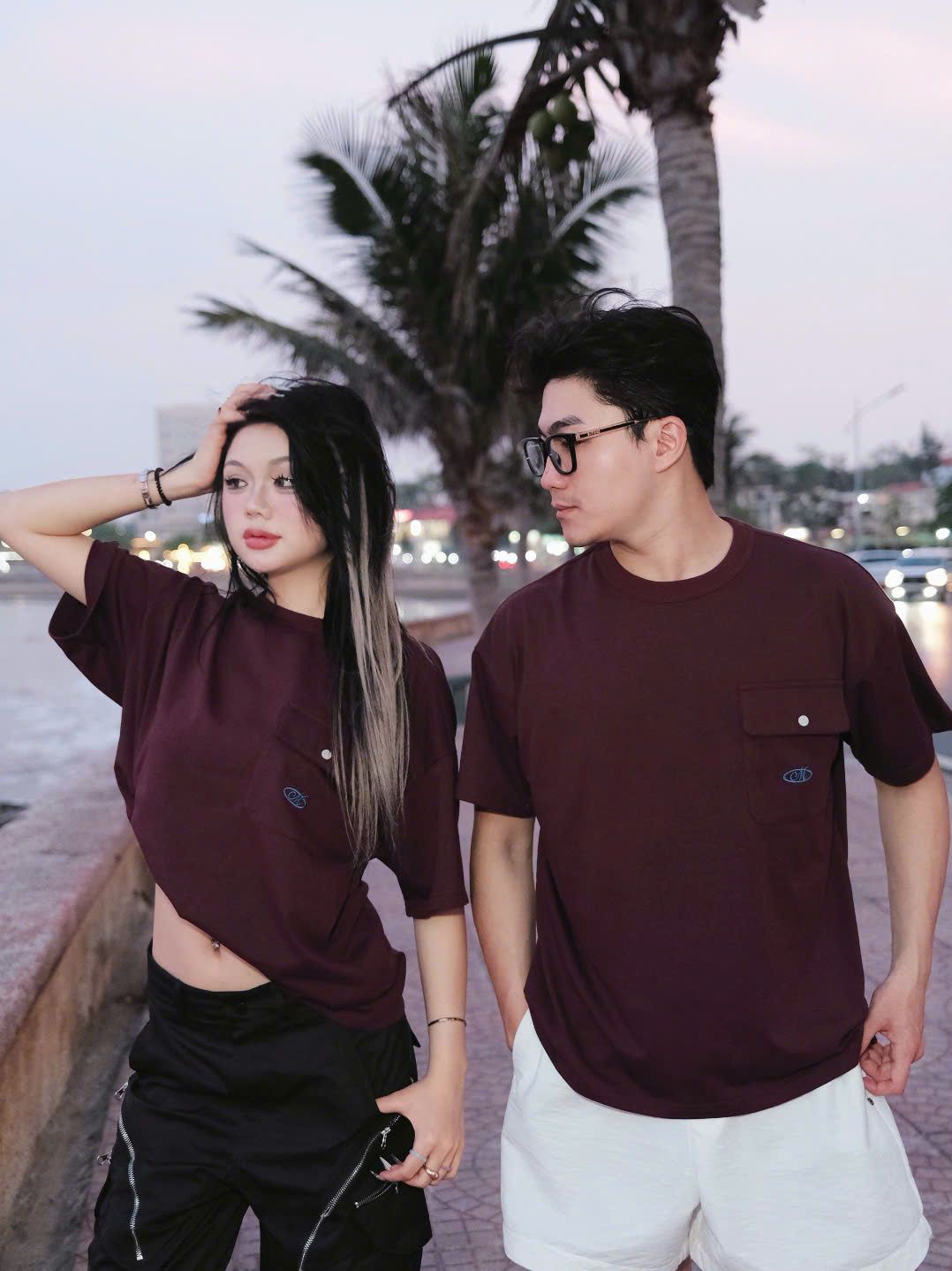  [ẢNH THẬT] Áo Phông Ngắn Tay Nam Nữ Túi Ngực 3310 