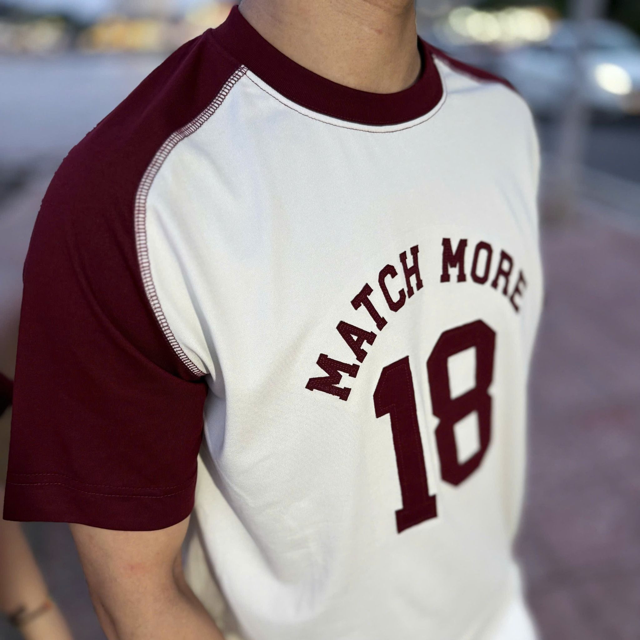  [ẢNH THẬT] Áo Phông Ngắn Tay Nam Nữ Cải Tay Thêu Chữ 5377 