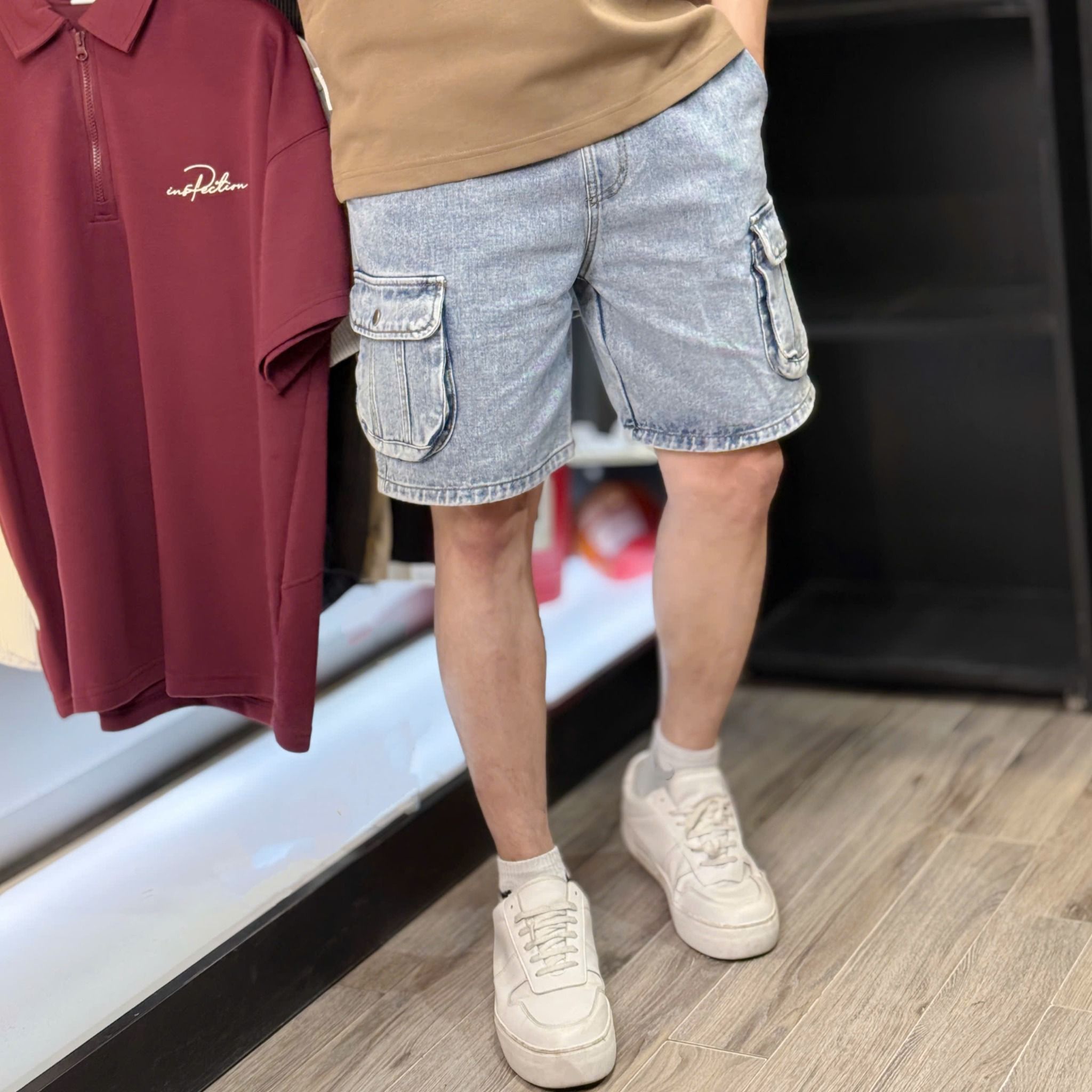  [ẢNH THẬT] Short Jean Túi Hộp KAF Nam 2 màu 25 