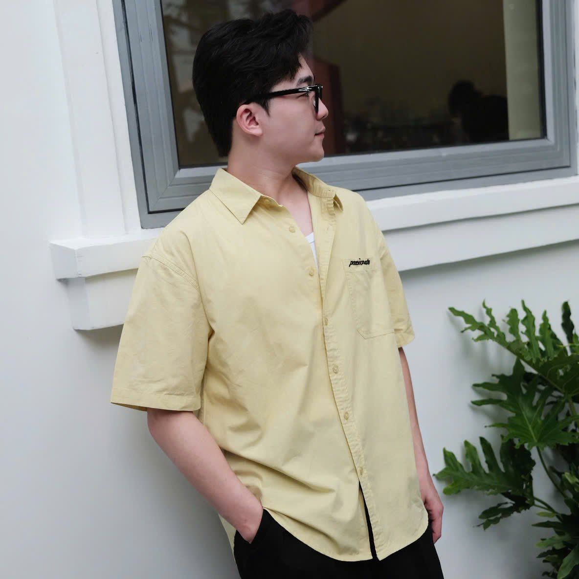  [ẢNH THẬT] Sơ Mi Ngắn Tay Nam Chữ Lưng Túi Ngực 382 