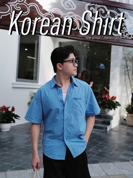  [ẢNH THẬT] Sơ Mi Ngắn Tay Nam Chữ Lưng Túi Ngực 382 