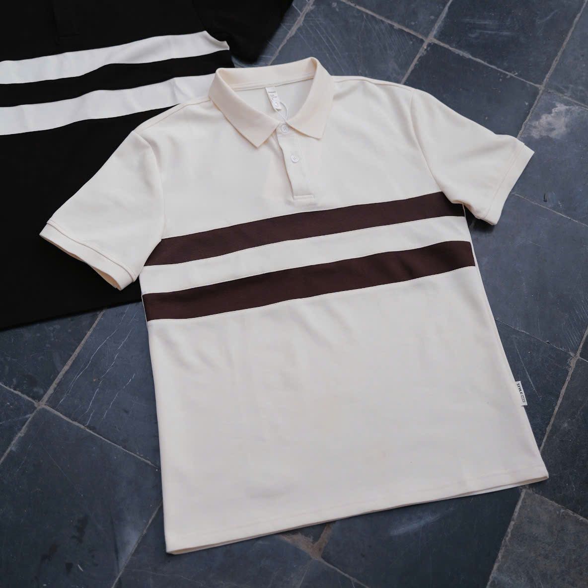  [ẢNH THẬT] Polo Ngắn Tay Nam Kẻ Ngang Ngực 980 