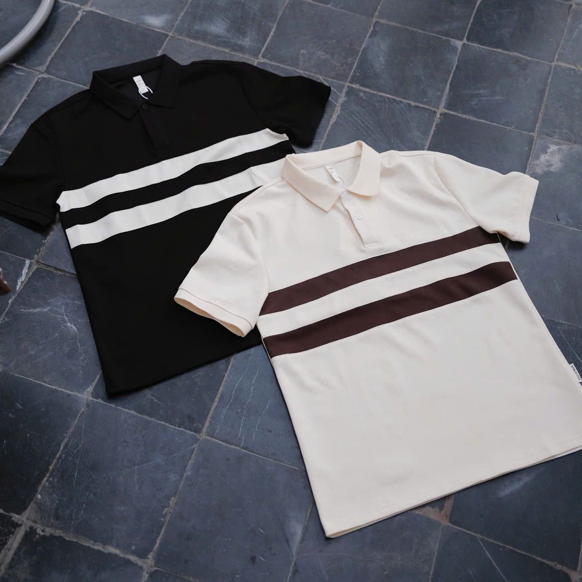  [ẢNH THẬT] Polo Ngắn Tay Nam Kẻ Ngang Ngực 980 