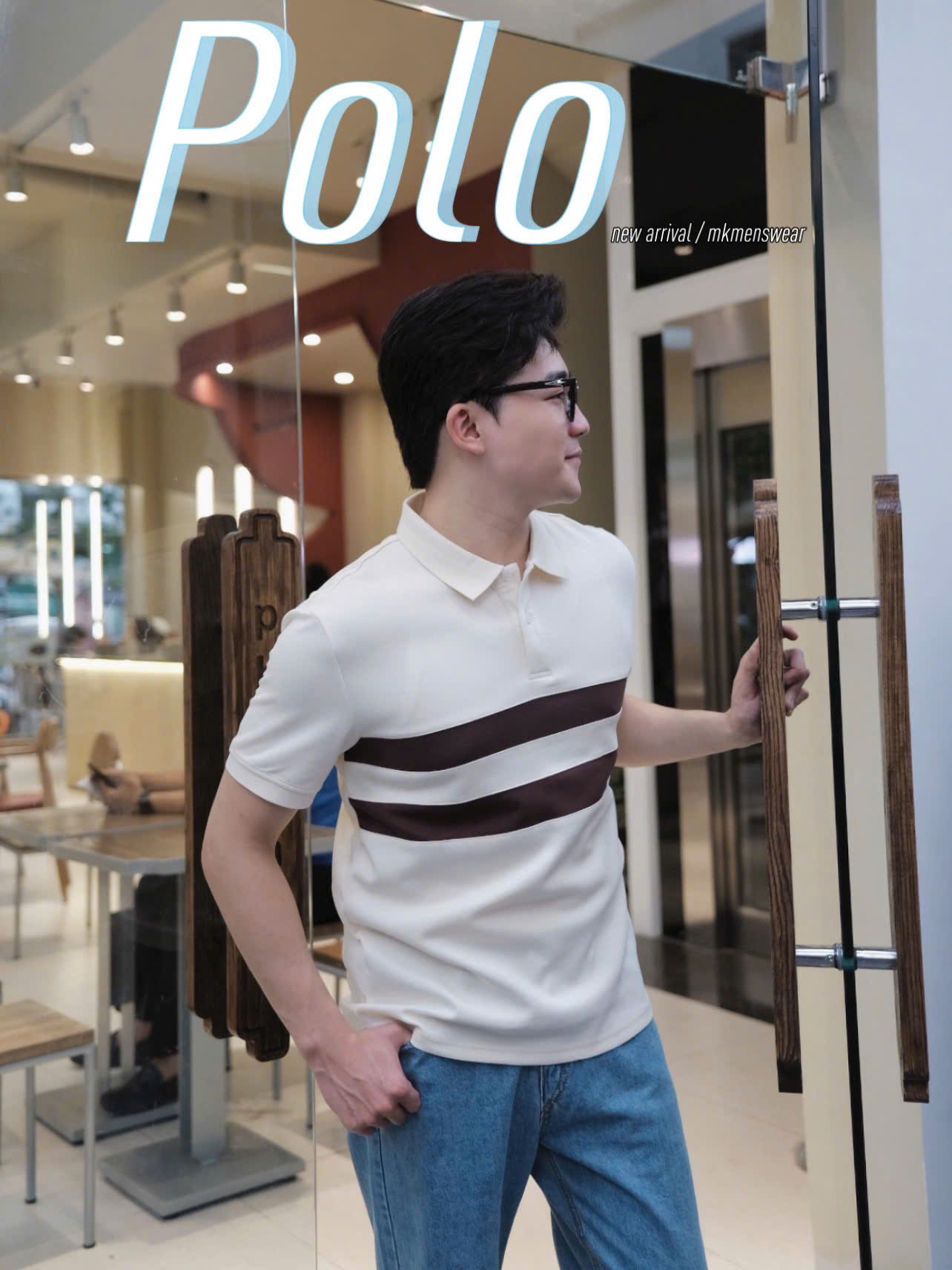  [ẢNH THẬT] Polo Ngắn Tay Nam Kẻ Ngang Ngực 980 
