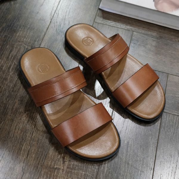  [ẢNH THẬT] Dép Da Nam MK Sandan Trơn 25 