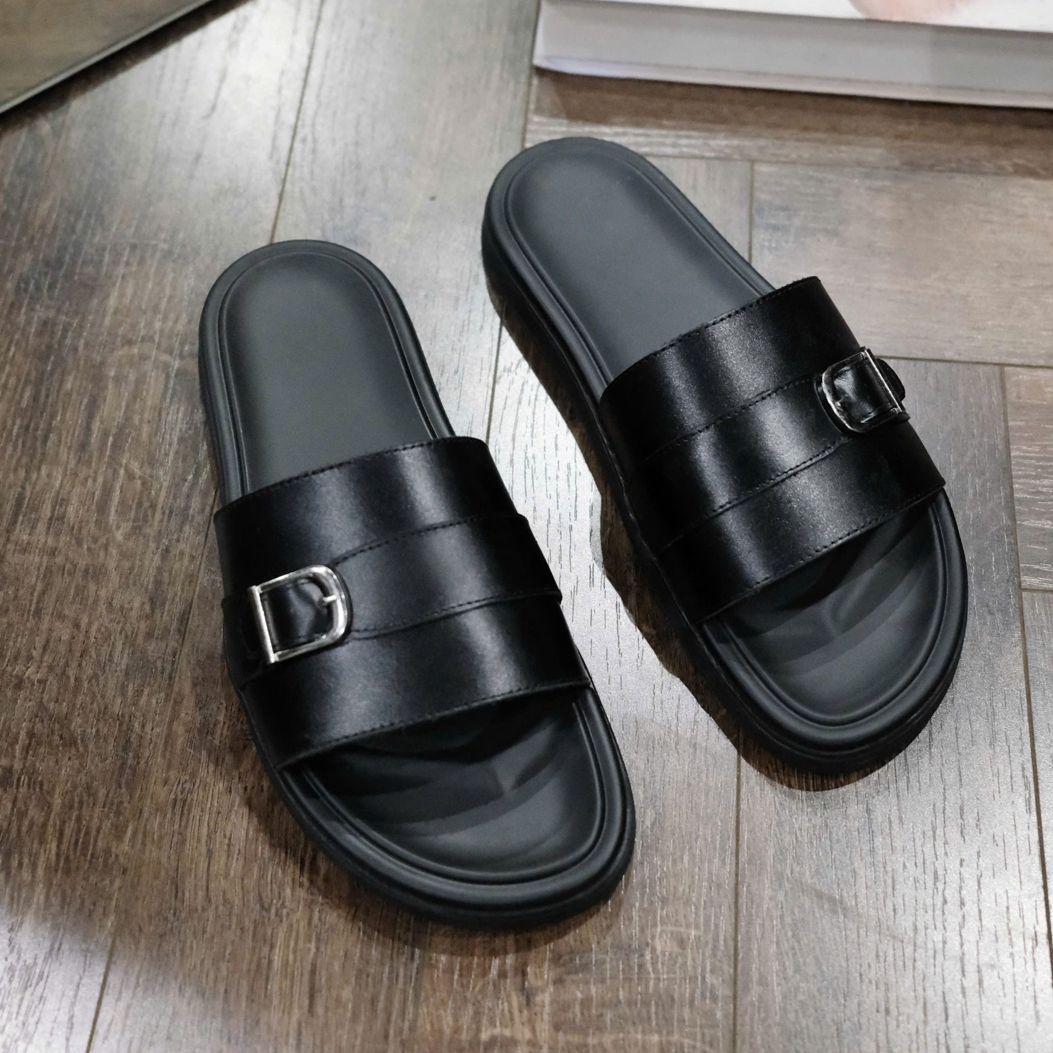  [ẢNH THẬT] Dép Da Nam MK Logo Khuy Cài 25 