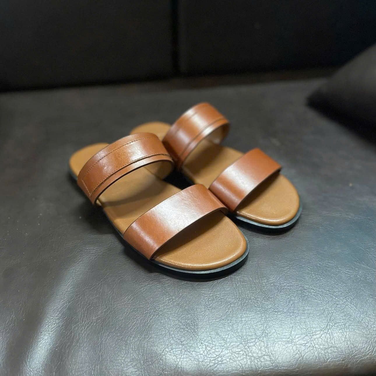  [ẢNH THẬT] Dép Da Nam MK Sandan Trơn 25 