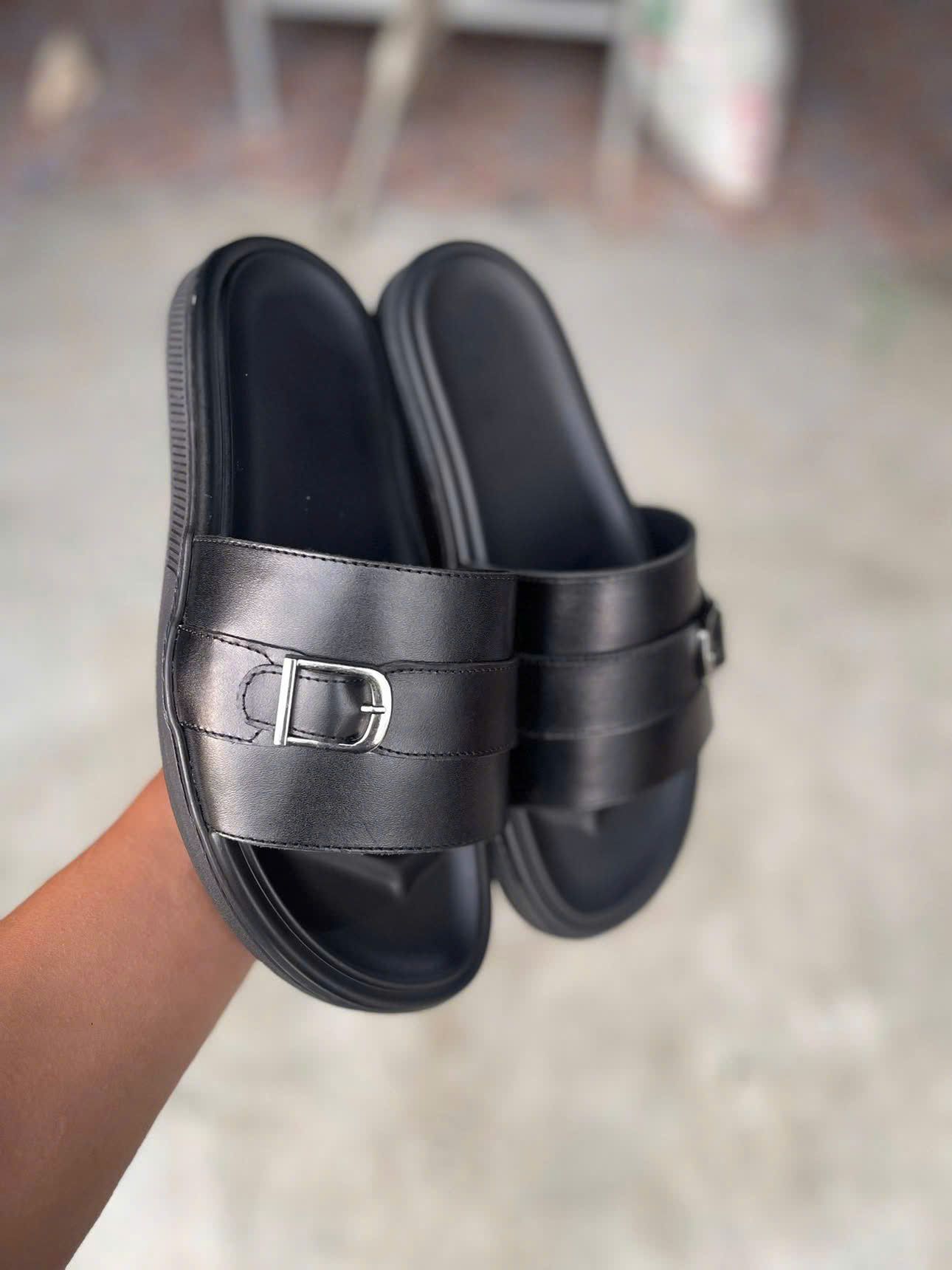  [ẢNH THẬT] Dép Da Nam MK Logo Khuy Cài 25 