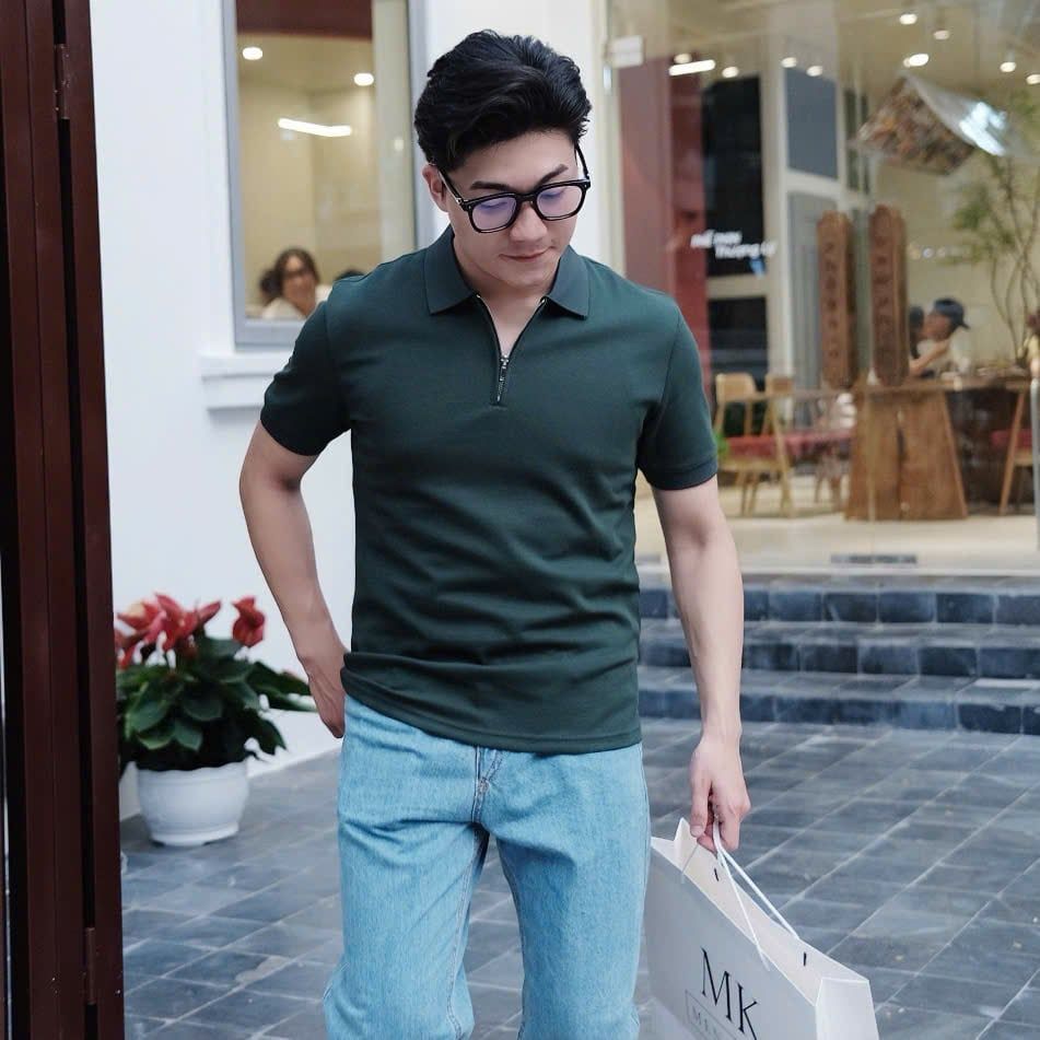  [ẢNH THẬT] Polo Ngắn Tay Nam Khoá Cổ Trơn 998 