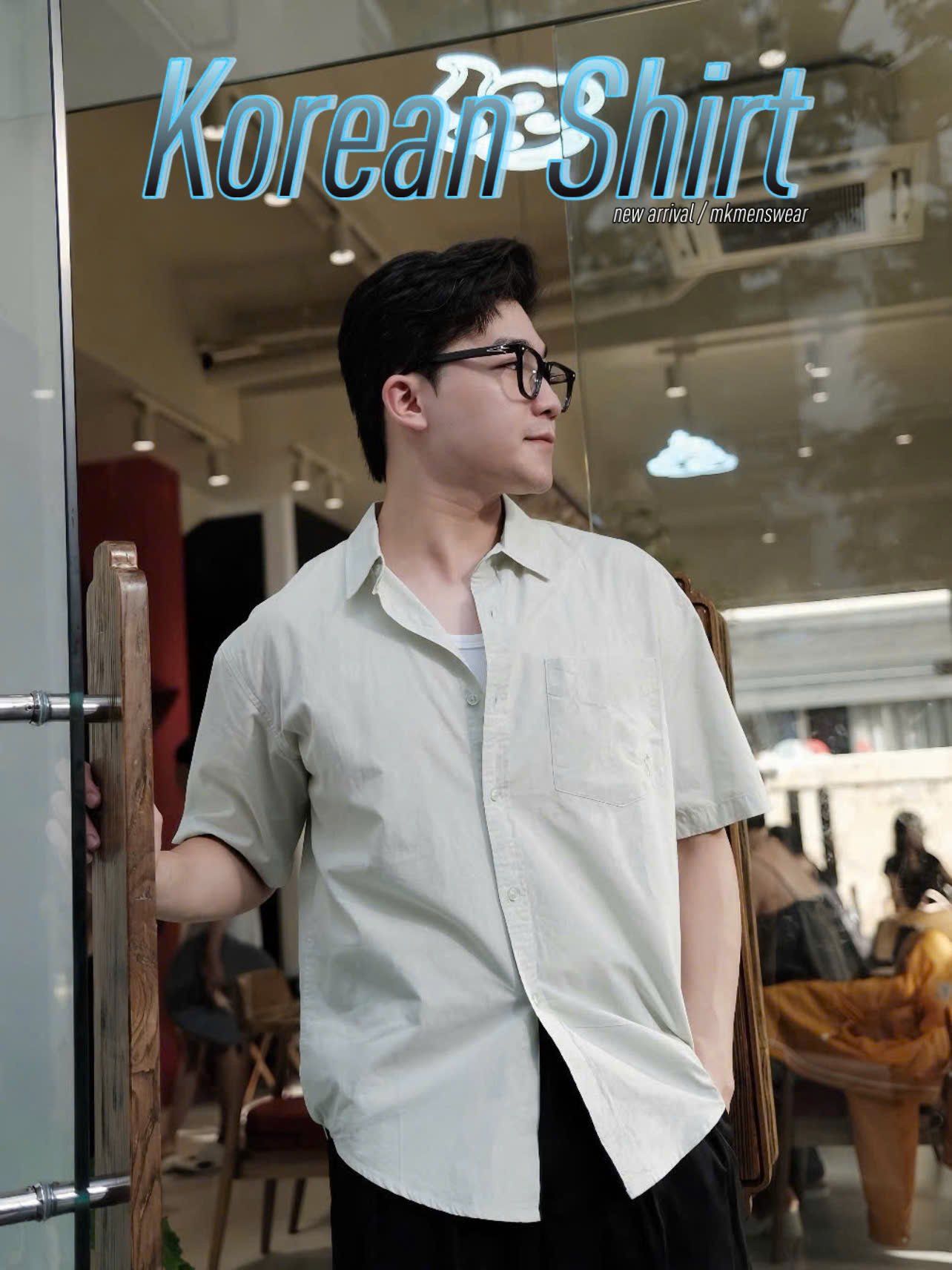  [ẢNH THẬT] Sơ Mi Ngắn Tay Nam Hàn Quốc Túi Ngực 383 