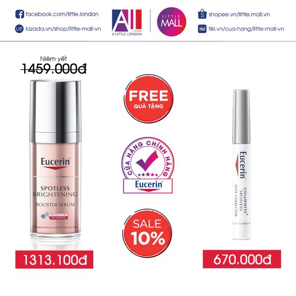 Tinh chất giảm thâm nám, dưỡng sáng Eucerin spotless brightening booster serum 30ml TẶNG bút giảm thâm nám Eucerin (Nhập khẩu)