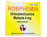 ROBPHEMIN Chlorpheniramine 4mg Robinson (H/100v) (viên nén bao phim)