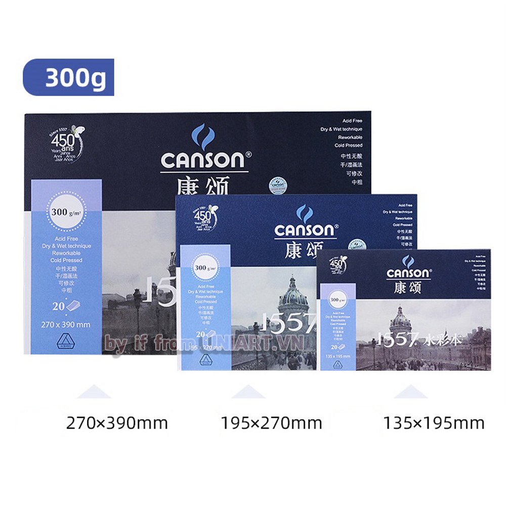  Sổ vẽ màu nước Canson 1557 300gsm 