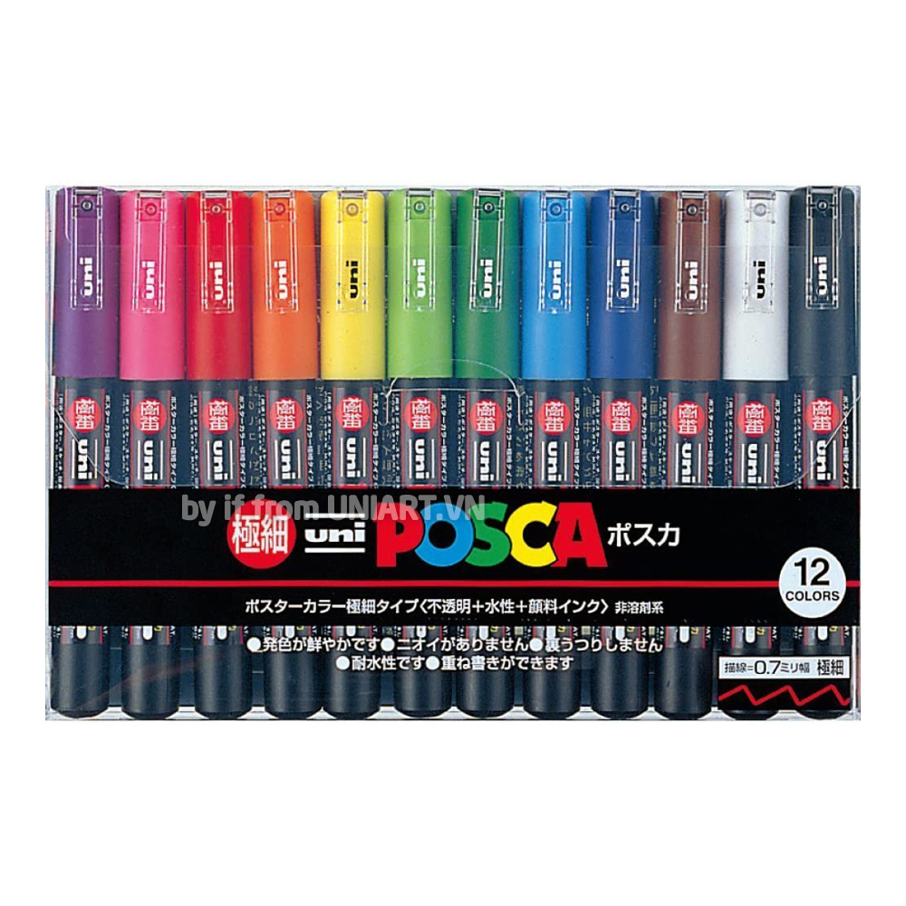  Bút vẽ Posca Uniball Extra Fine PC1M12C BASIC 