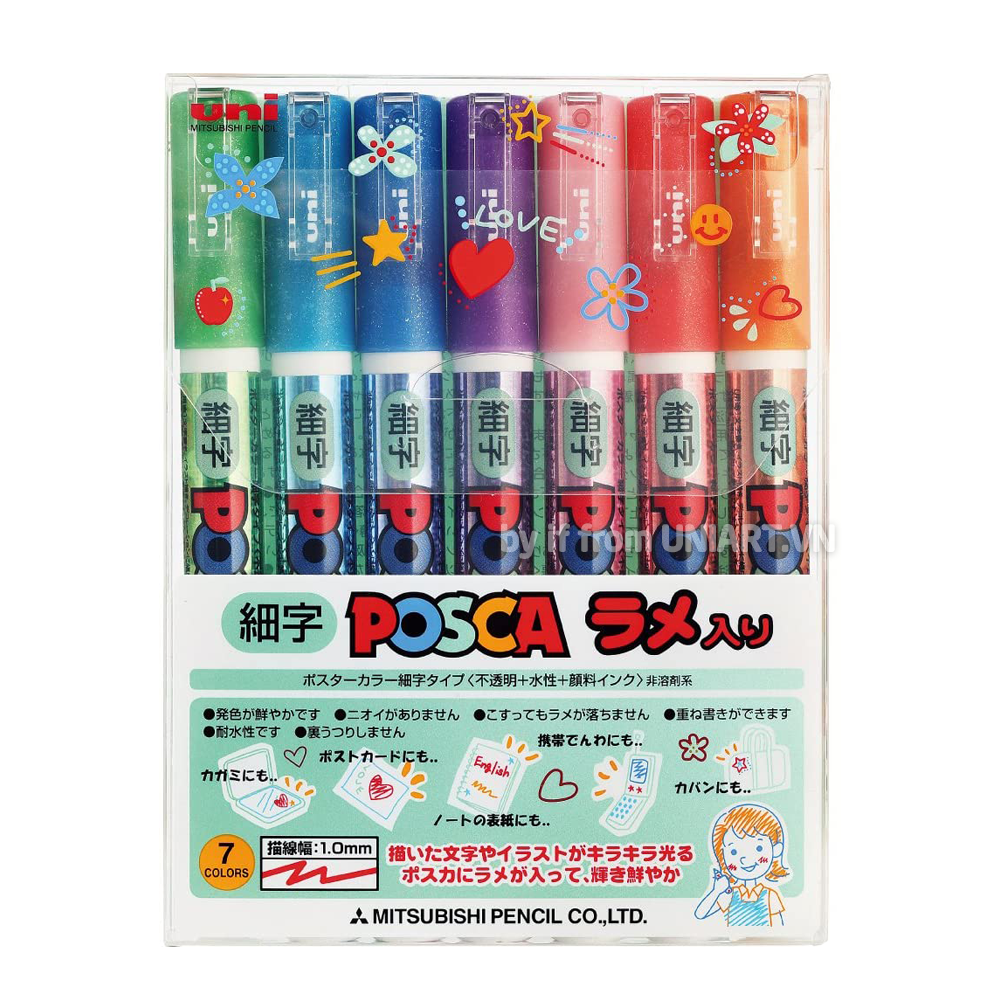  Bút vẽ màu nhũ Posca PC3ML7C LAME 