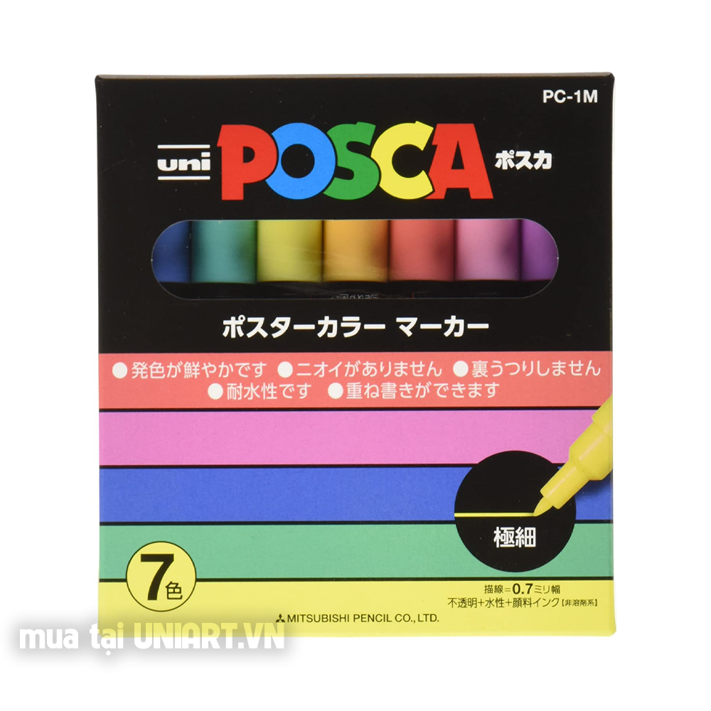  Bút vẽ Posca Uniball Extra Fine PC1M7C Pastel 
