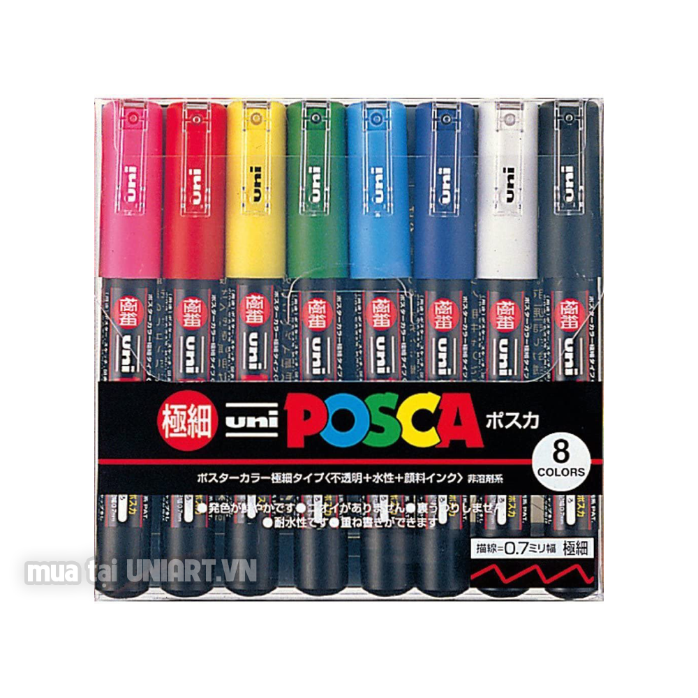  Bút vẽ Posca Uniball Extra Fine PC1M8C BASIC 