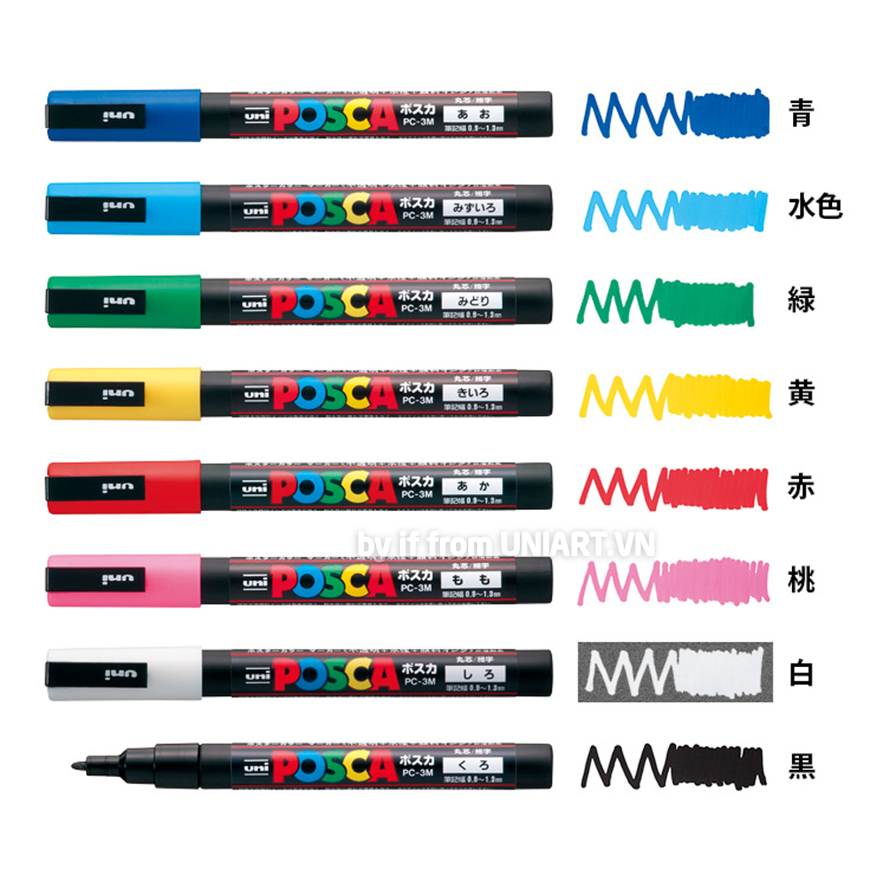  Bút vẽ POSCA Marker Fine PC-3M8C Basic 