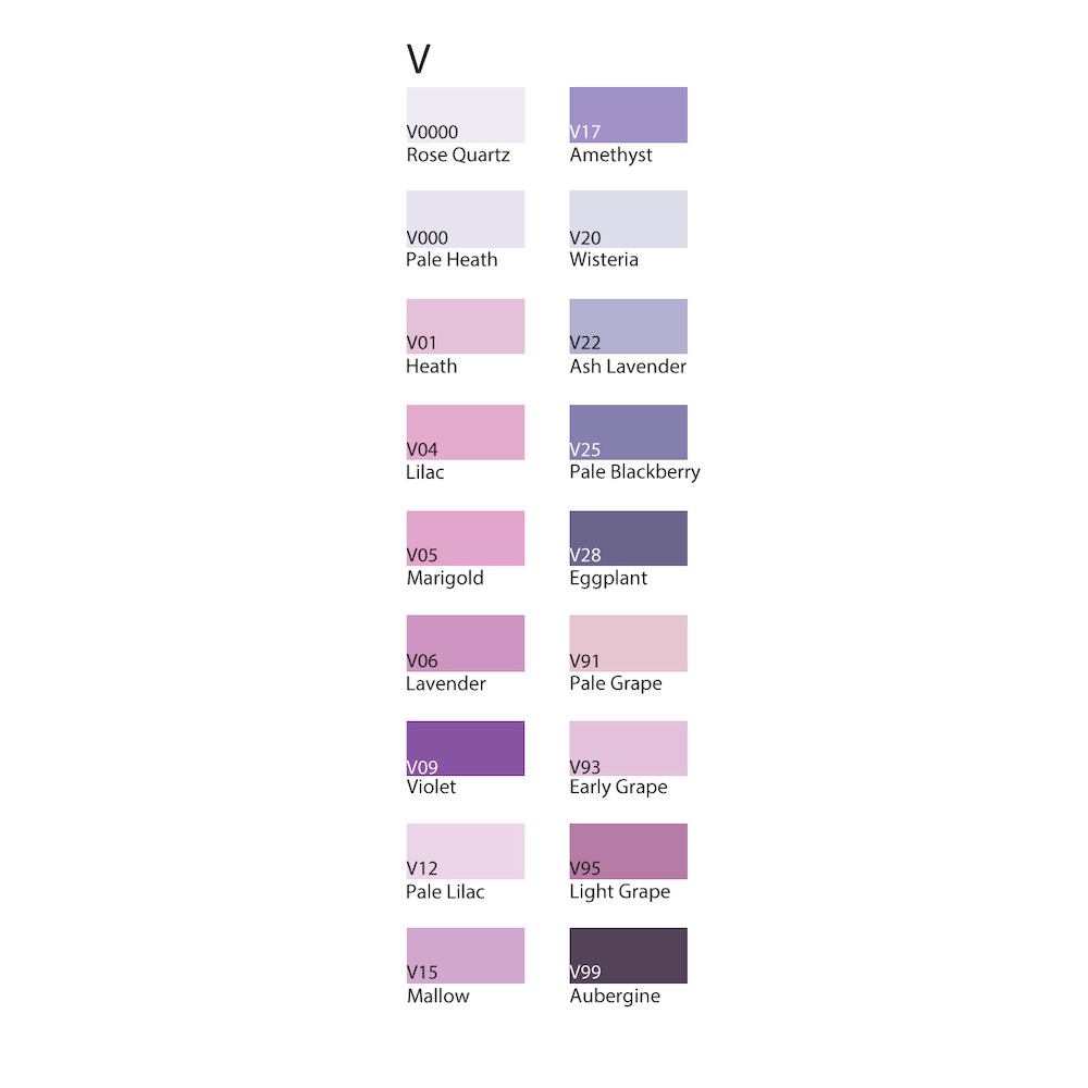  Copic Ink Violet ( V ) series 