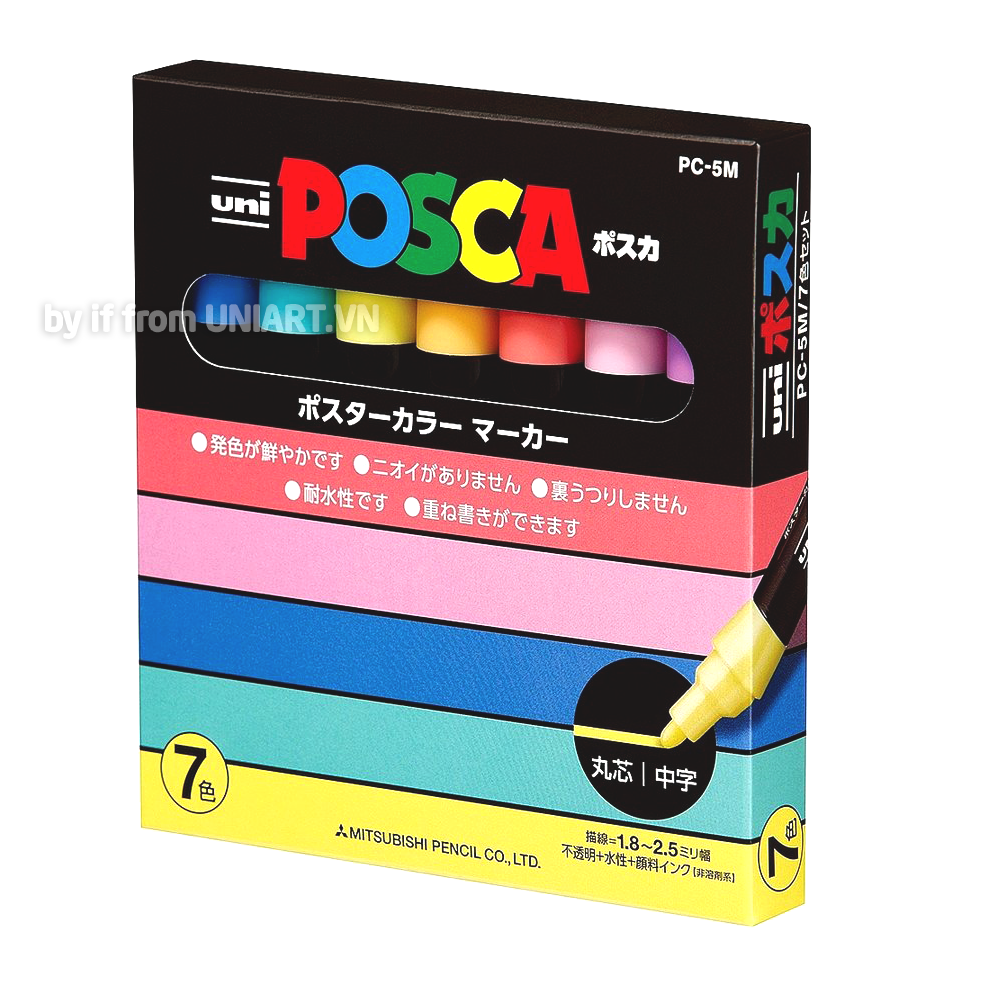  Bút vẽ Uniball POSCA Paint PC-5M7C Pastel 