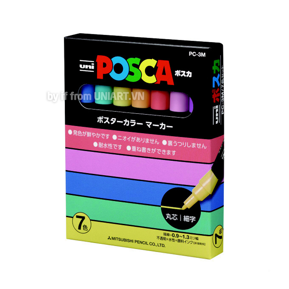  Bút vẽ POSCA Marker Fine PC-3M7C Pastel 
