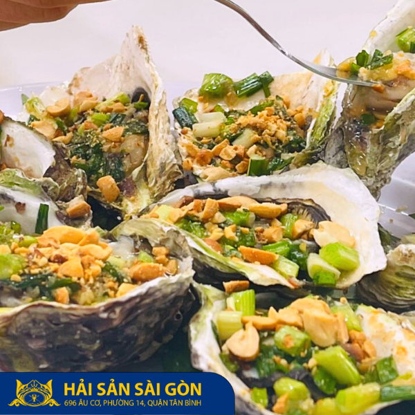 hàu nướng  mỡ hành